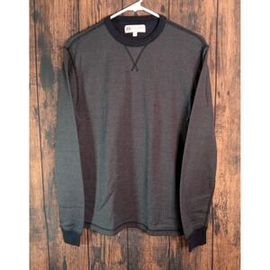 Wallace & Barnes J.Crew Mens Charcoal Grey Waffle Knit Thermal Sweatshirt Small